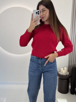 SWETER LUNA CZERWONY