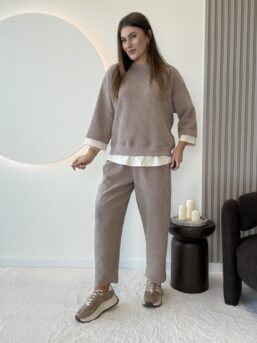 SPODNIE COMFY BEŻ