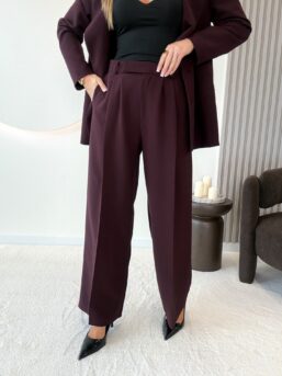 SPODNIE WIDE LEG TIFFANY ŚLIWKA