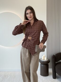 KOSZULA ASYMETRYCZNA ODETTE BORDO