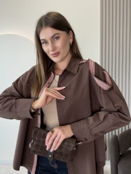 KOSZULA OVERSIZE MARRONE CZEKOLADA
