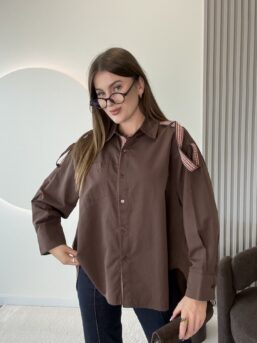 KOSZULA OVERSIZE MARRONE CZEKOLADA