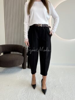 SWETER BASIC Z KORONKĄ ECRU