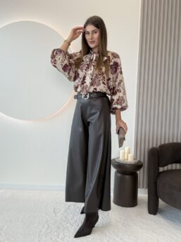 SPODNIE WIDE LEG TESSA – CZEKOLADA
