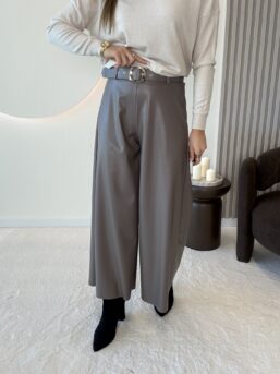 SPODNIE WIDE LEG TESSA – FANGO