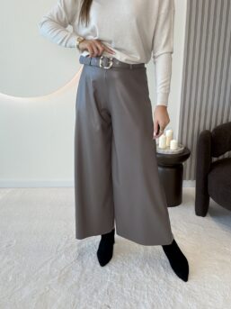 SPODNIE WIDE LEG TESSA – FANGO