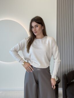 SWETER Z VISCOZĄ HONEY BEŻOWY