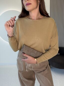 SWETER Z VISCOZĄ HONEY CAMEL