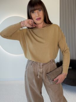 SWETER Z VISCOZĄ HONEY CAMEL