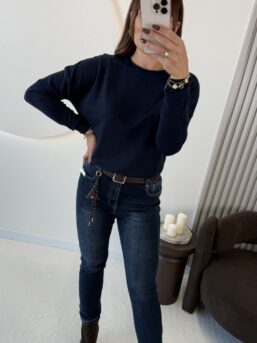 SWETER Z VISCOZĄ HONEY GRANATOWY