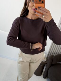 SWETER Z VISCOZĄ HONEY CZEKOLADA