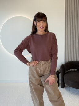 SWETER Z VISCOZĄ HONEY KAKAO