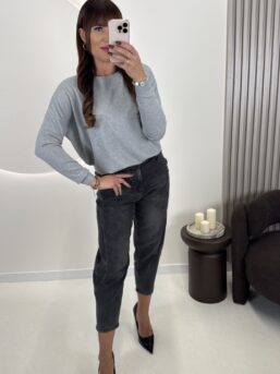 SWETER Z VISCOZĄ HONEY SZARY